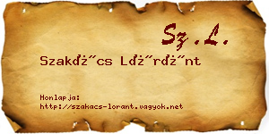 Szakács Lóránt névjegykártya